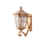 lampe solaire murale vintage or floral éclairage extérieur verre transparent classique
