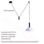 suspension lumineuse moderne conique led réglable noir blanc chambre salon