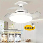 ventilateur rétractable lumière led blanc moderne télécommande variateur intensité minimaliste contemporain