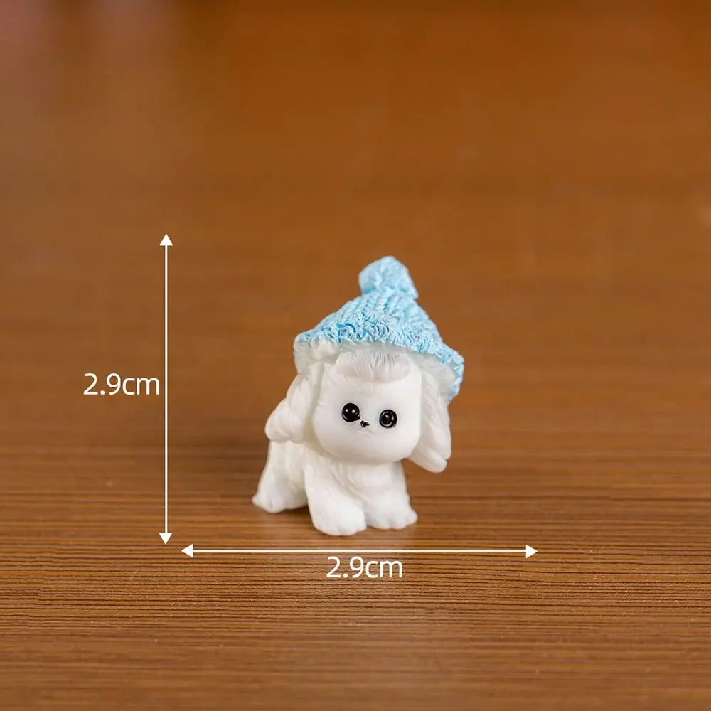 ornement jardin chien figurine résine mignonne cartoon blanc gris Jaune