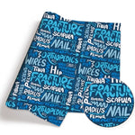 serviette toilette bleu marine gris motif médical chirurgical coton imprimé moderne maison