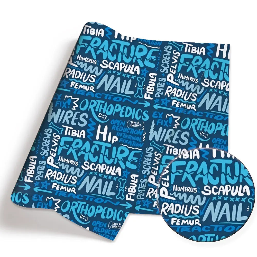 serviette toilette bleu marine gris motif médical chirurgical coton imprimé moderne maison