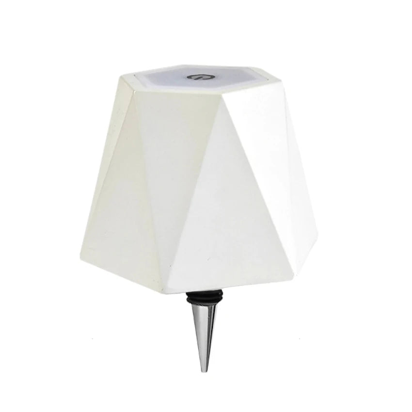 lampe table moderne bleu noir blanc rayures verticales abat jour base rechargeable led 5w