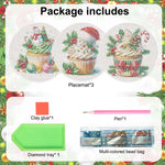 tapis table artisanal moderne cupcakes noel rubans bonbons decoratif blanc vert rouge bleu doré