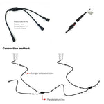 câble connecteur étanche ip67 deux voies split led noir forme extension diversion pvc cuivre