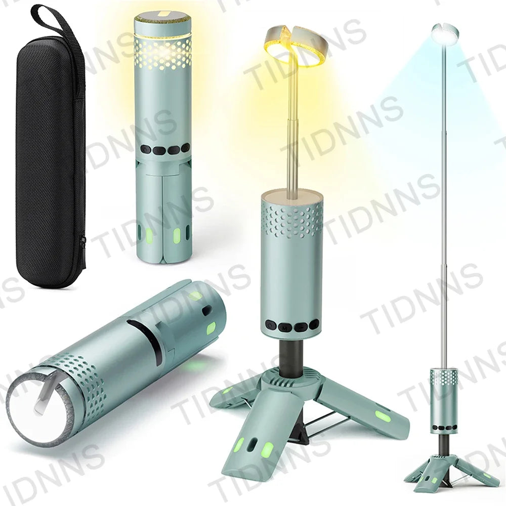 lampe poche portable rechargeable led doré gris perforée boutons noirs moderne compact trépied magnétique