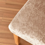 couverture chaise salle manger velours moderne beige clair antidérapante élasthanne polyester
