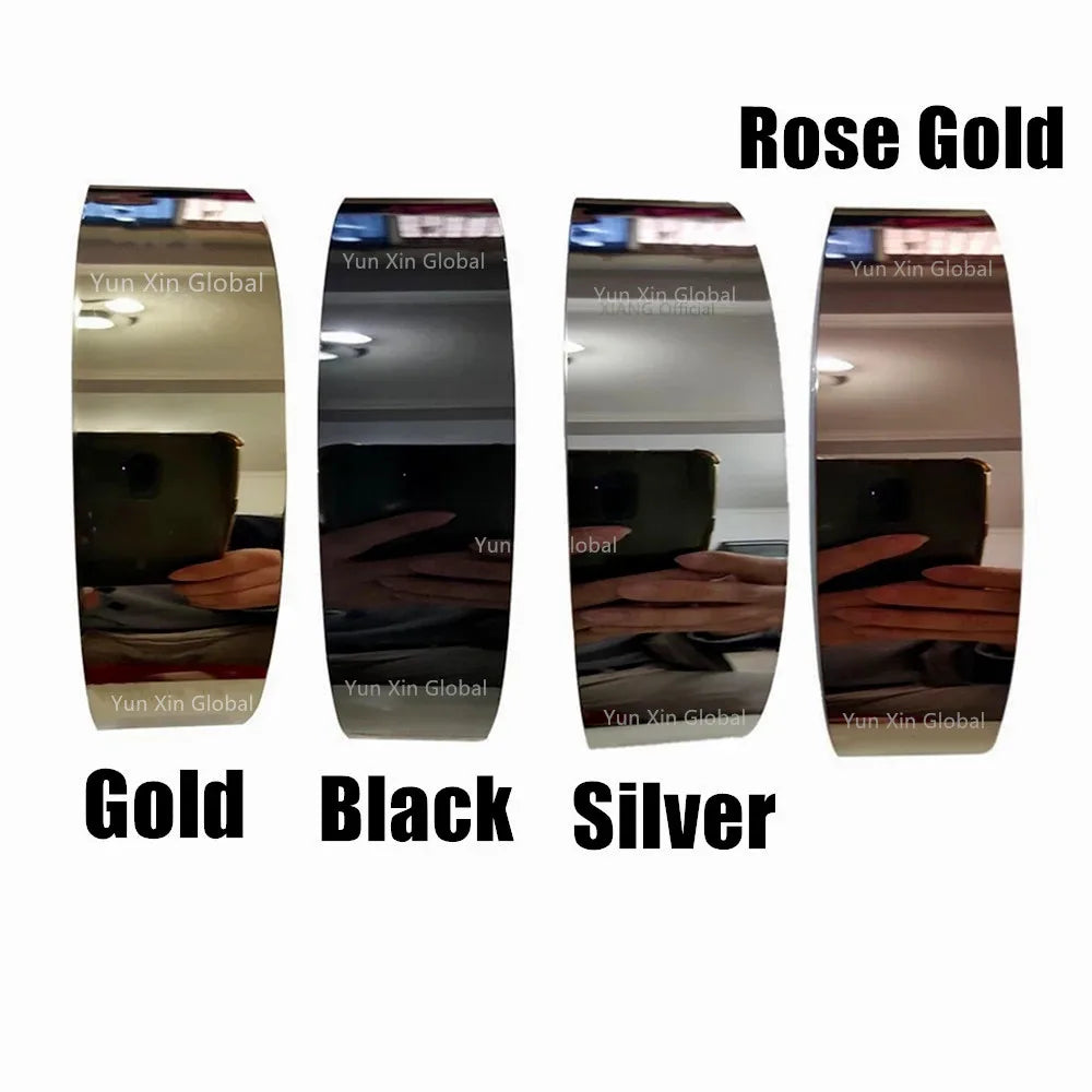 ruban decoratif moderne or noir argent 10 metres autocollant miroir