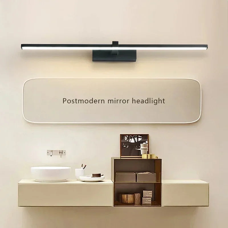 lampe miroir moderne noire fixée mur led patch light chambre salle bain