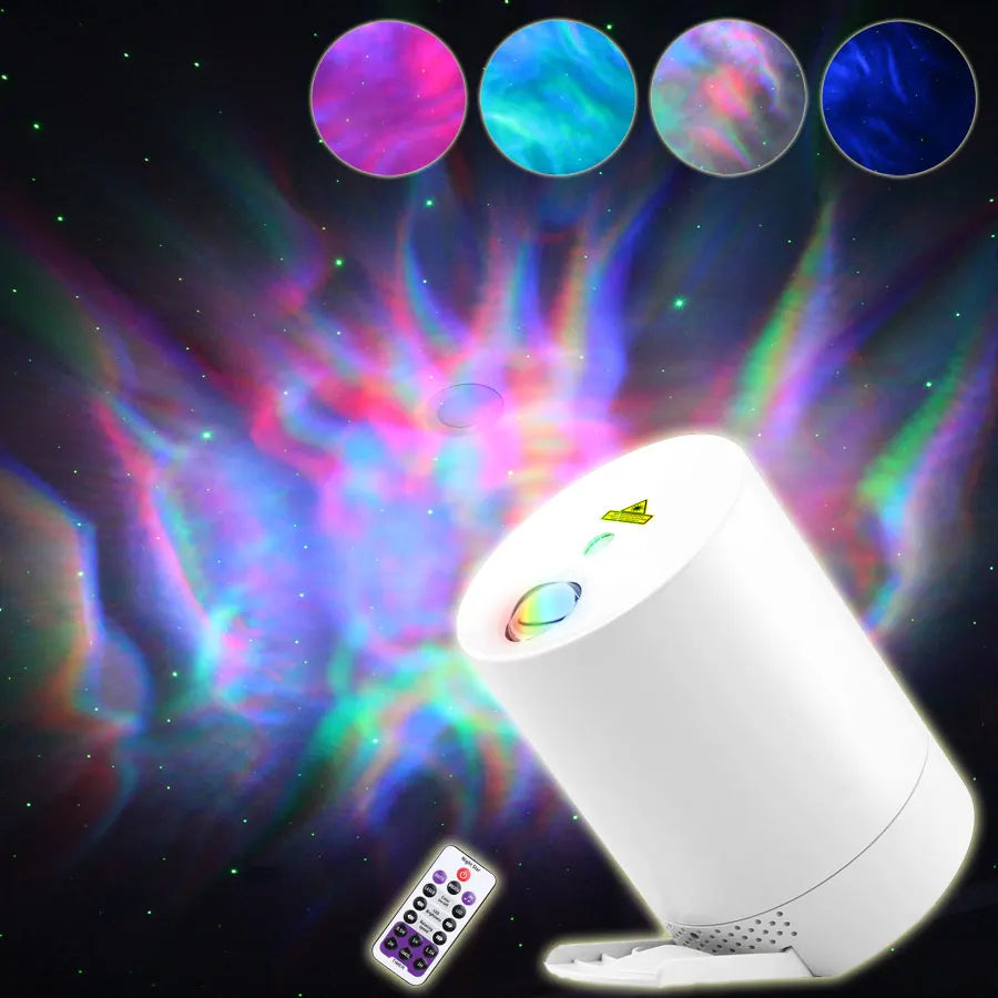 projecteur led effet arc ciel veilleuse nuit étoiles nébuleuse divertissement maison télécommande inclusion moderne