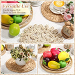 assiettes rotin boho chic naturel assiettes tissées géométriques anneaux intégrés décoration murale rustique