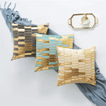 housse coussin velours géométrique doré moderne 30x50cm 45x45cm