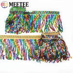 frange pailletée multicolore dentelle perlée élastiquée jupe élégante décoration vêtement textile maison DIY