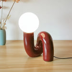 lampe table moderne rouge blanche 5w led adhésif câble électrique