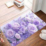 tapis salon moderne violet roses papillons patchwork lavable grande surface décoration chambre intérieur