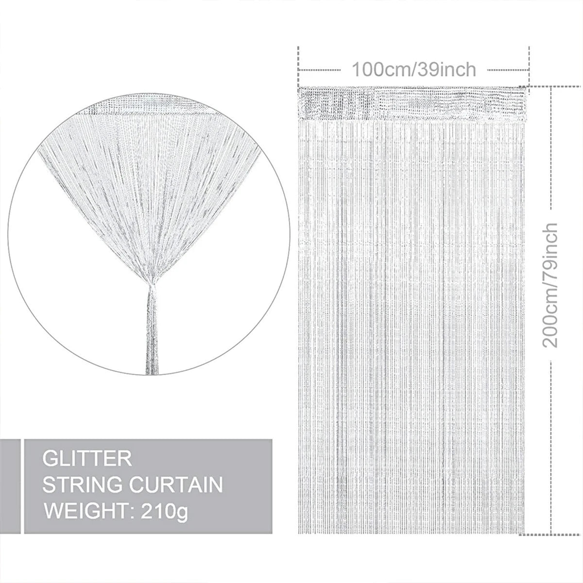rideaux franges transparents argenté doré blanc glamour français européen chambre maison