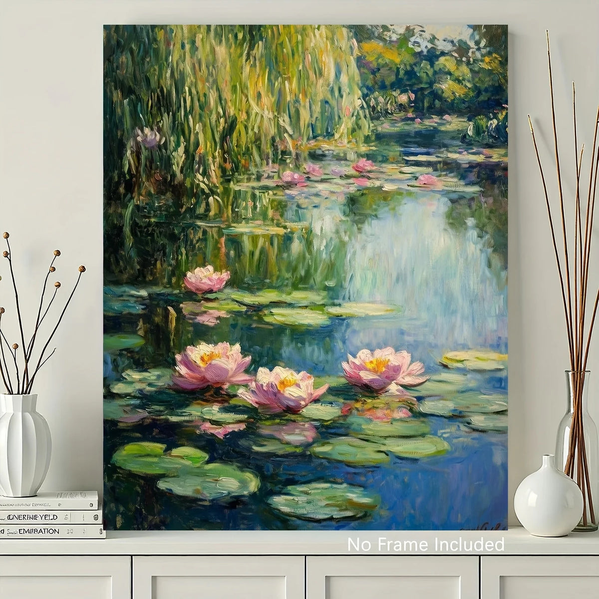 peinture acrylique toile numéros water lily fleurs paysage fluvial diy decoration murale kit