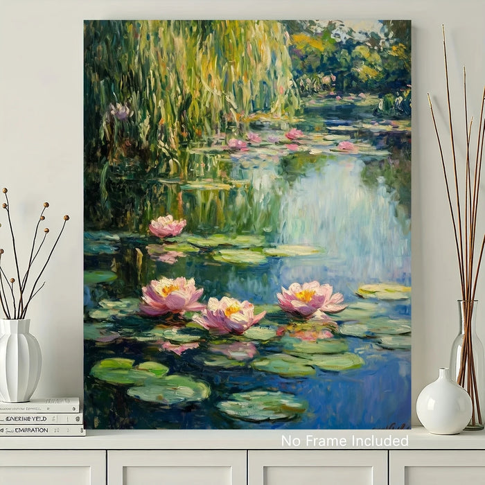 peinture acrylique toile numéros water lily fleurs paysage fluvial diy decoration murale kit