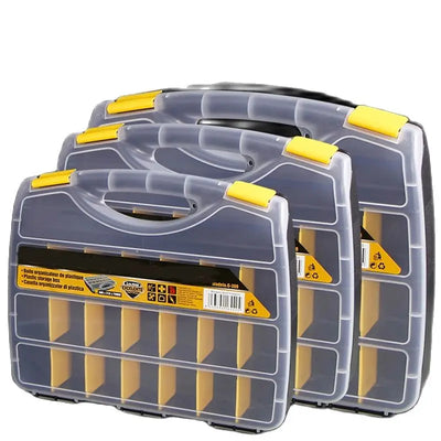 Boîte de rangement métallique pour vis avec 15 grilles ouvertes