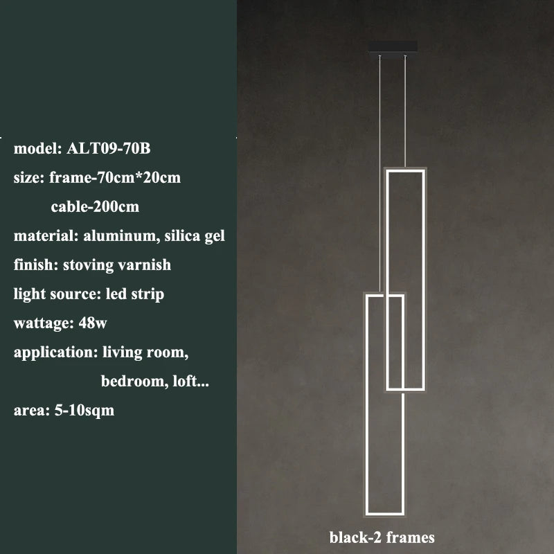 suspension lumineuse moderne rectangle blanc doré lumière chaude neutre led chambre salon