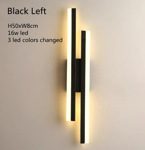 applique murale led moderne noir doré minimaliste cuisine chambre coucher salle manger