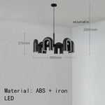 Suspension lumineuse moderne tubulaire contemporaine gris noir rouge ampoules intégrées