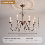 lustre classique vintage bronze blanc cristaux chaînes ampoules E14 adjustable