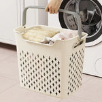 panier linge gris clair moderne poignées capacité grande rangement chambre bain pratique