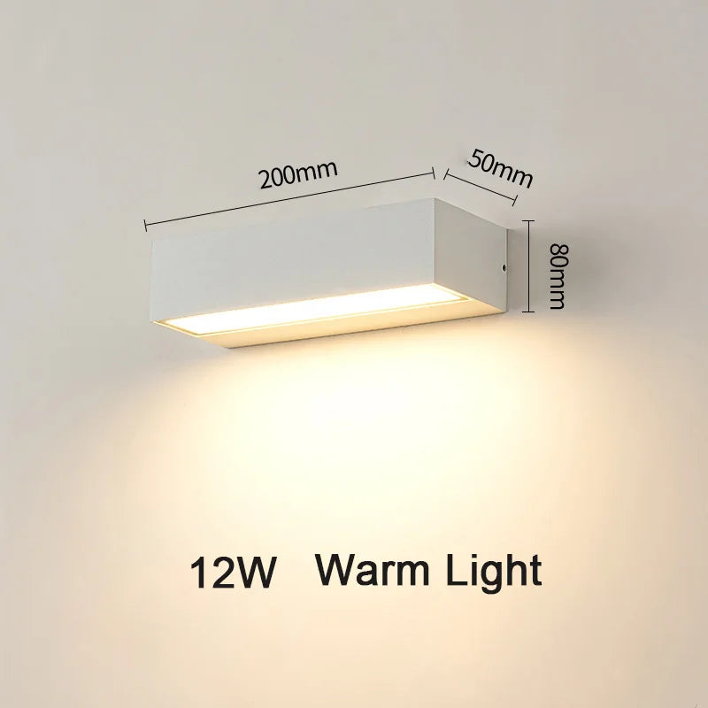 lampe murale led moderne étanche ip65 noir 20cm 30cm 50cm câble électrique verre