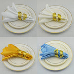 serviette table satin anneau doré mariage décoration table repas classique