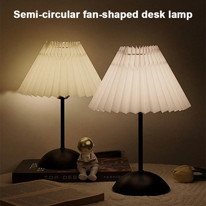 lampe semi circulaire plissée moderne blanc noir ambiance douce(toucher interrupteur)
