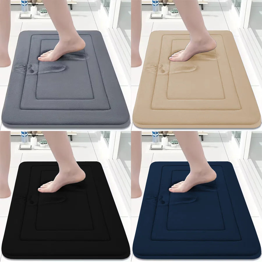 tapis bain gris moderne doux antidérapant polyester géométrique respectueux l'environnement salon entrée chambre