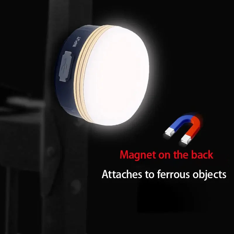 lampe camping portable led rechargeable aimantée moderne noir orange blanc