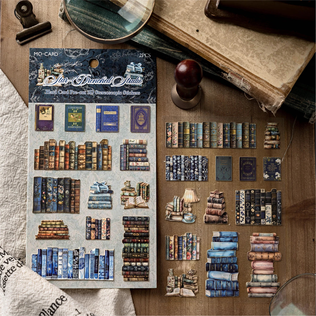 miniatures livres vintage adhésifs fleurs motifs géométriques romantiques couleurs variées décoratives bricolage scrapbooking journal