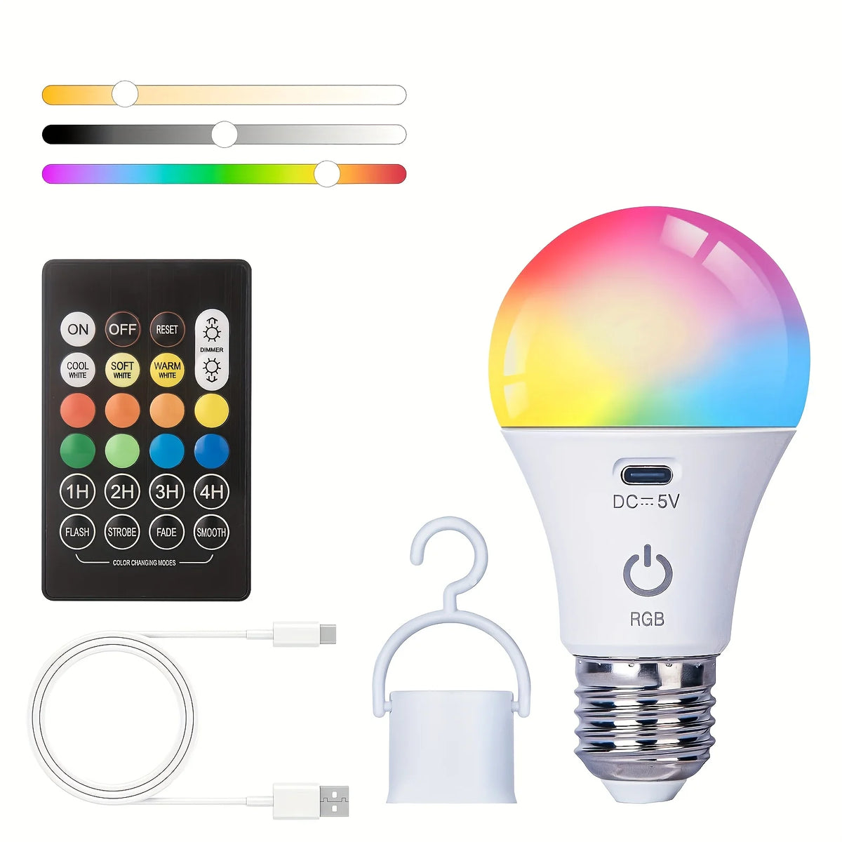 ampoule led rechargeable transparente moderne adhésive télécommande usb dimmable blanc professionnel sommeil