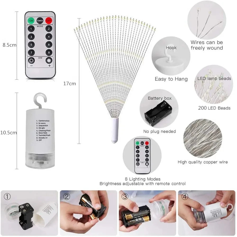 guirlande lumineuse étoiles blanc doré moderne télécommande noël 17cm batteries incluses