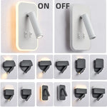 Applique murale LED orientable installée dans une chambre à coucher comme éclairage de chevet