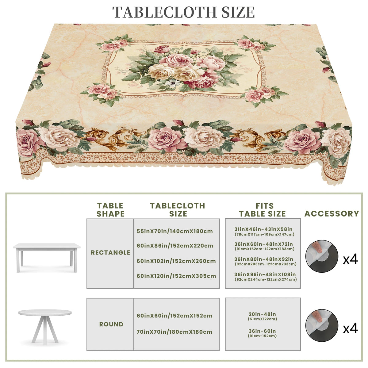 nappe table imperméable fleur rose feuilles classique beige marron dentelle adhésive mariageextérieur