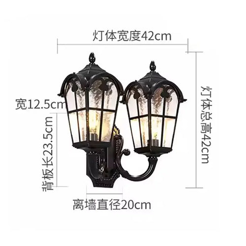 applique murale noire transparente classique éclairage extérieur ip65 led aluminiumextérieur balcon villa moderne