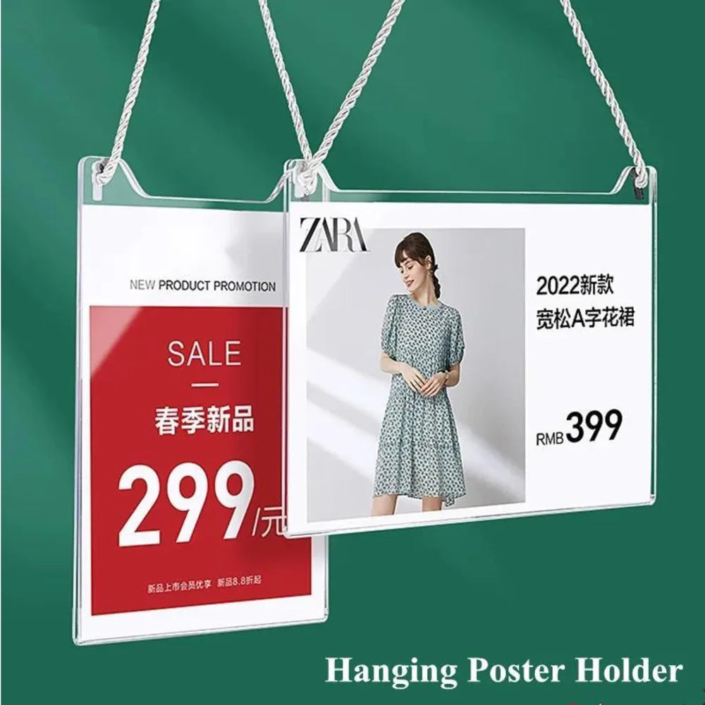 cadres photo suspendus transparents modernes a4 horizontal vertical porte affiches papier blanc cordelette