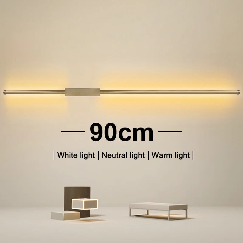 lampe murale dorée moderne 60 90 120 cm vis câble électrique