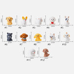 figurines chiens mignons résine cartoon peluche doux rose blanc marron gris