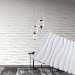 panneau decoratif 3d ondule moderne pvc blanc resistant adhésif salle bain chambre auto collage