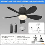ventilateur lampe moderne télécommande led noir blanc bois naturel