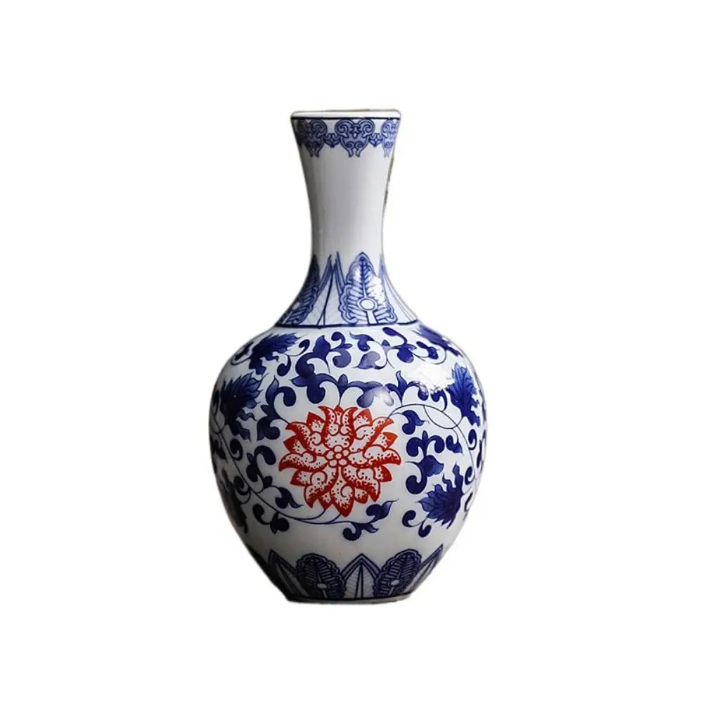 vases antiques porcelaine bleu blanc floral classique décoration intérieure vintage traditionnelpeonies handpainted officeornament