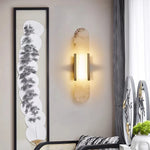 applique murale moderne marbre blanc doré texture marbrée éclairage led flux lumineux élevé murale
