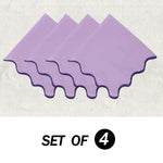 serviette violet bordures ondulées moderne 18x18 pouces table mariage festive lavable coton lin