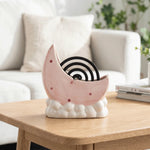 porte spirale anti moustiques lune nuages jaune bleu rose bohème aromathérapie décoration intérieure