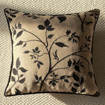 coussin moderne floral rayures beige noir blanc résistant polyester coton