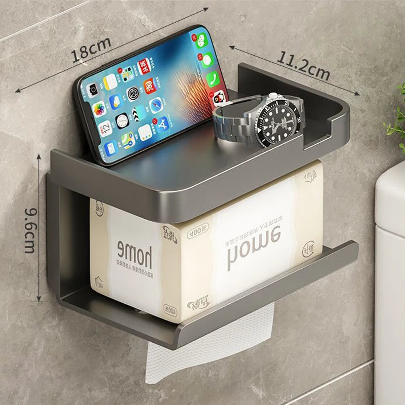 porte serviettes mural support téléphone montre parfum moderne vis gris métallisé mat respectueux environnement